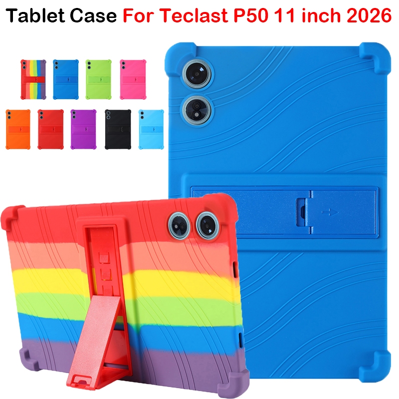 สําหรับ Teclast P50 11 นิ้ว 2026 แท็บเล็ตป้องกันกรณี Teclast P50 11.0 "4 มุม Thicken ซิลิโคนนุ่มกันก