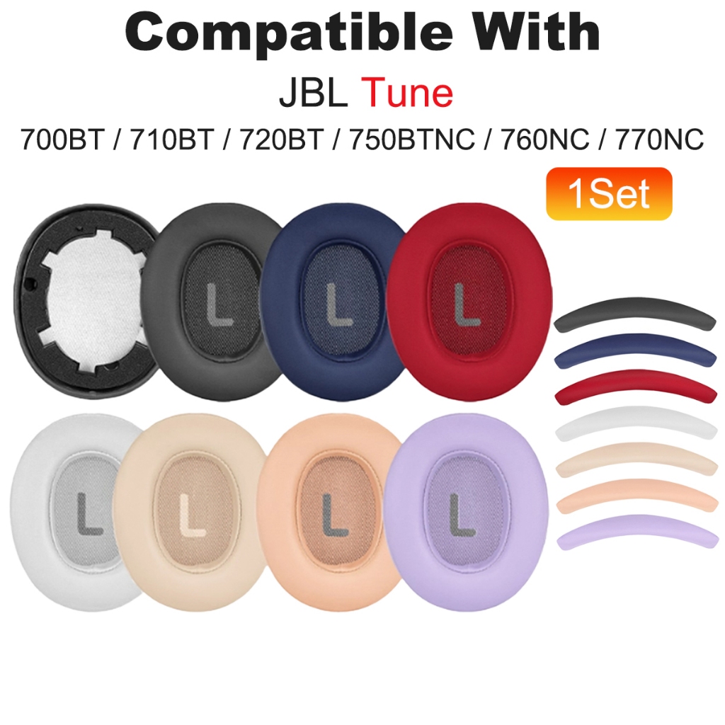 1 ชุดแผ่นรองหูฟังสําหรับ JBL Tune 700BT 710BT 720BT 750BTNC 760NC 770NC หูฟังชุดหูฟังแผ่นรองหูฟังแถบ