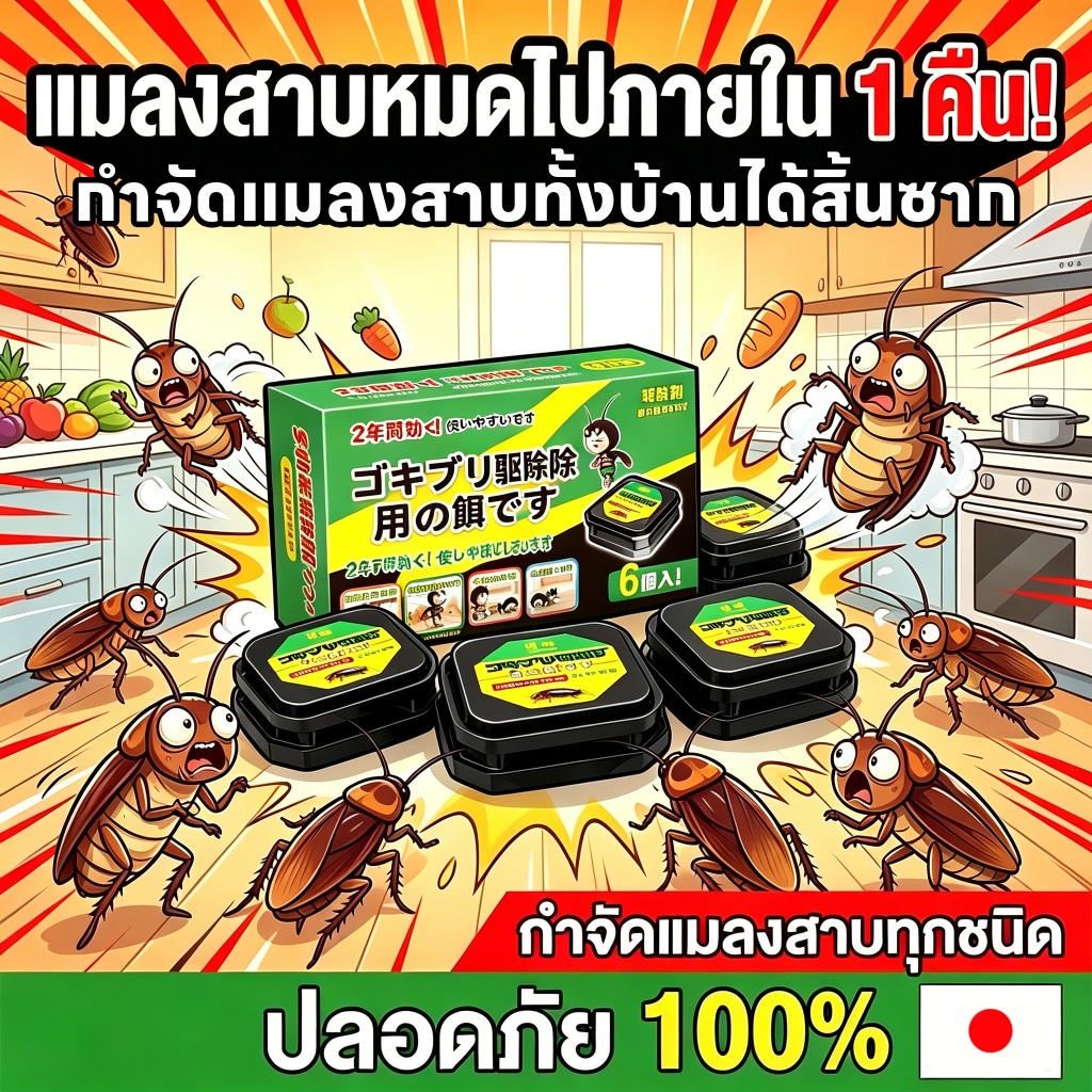 🔥ฆาตกรแมลงสาบ🔥ดักแมลงสาบ ฆ่าแมลงสาบ ยาฆ่าแมลงสาบ กำจัดได้ 99.9%