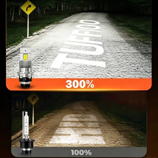 TUFFOO 1 คู่ D2S/D2R/D4S/D4R หลอดไฟหน้า LED รถยนต์ 6000K - สีขาว DC12V
