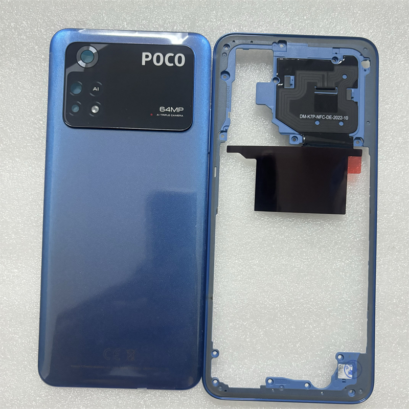ที่อยู่อาศัยเต็มรูปแบบสําหรับ Xiaomi Poco M4 Pro 4G MZB0B5VIN 2201117PI Phone Housing Middle Frame+B