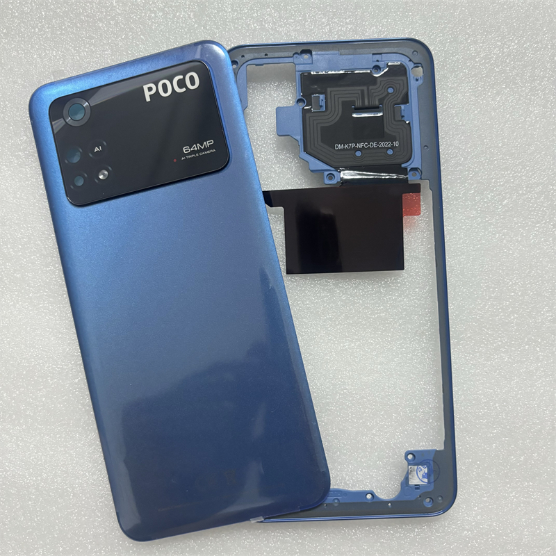 สําหรับ Xiaomi Poco M4 Pro 4G MZB0B5VIN 2201117PI Full Housing Case กรอบกลาง + ฝาครอบแบตเตอรี่ด้านหล