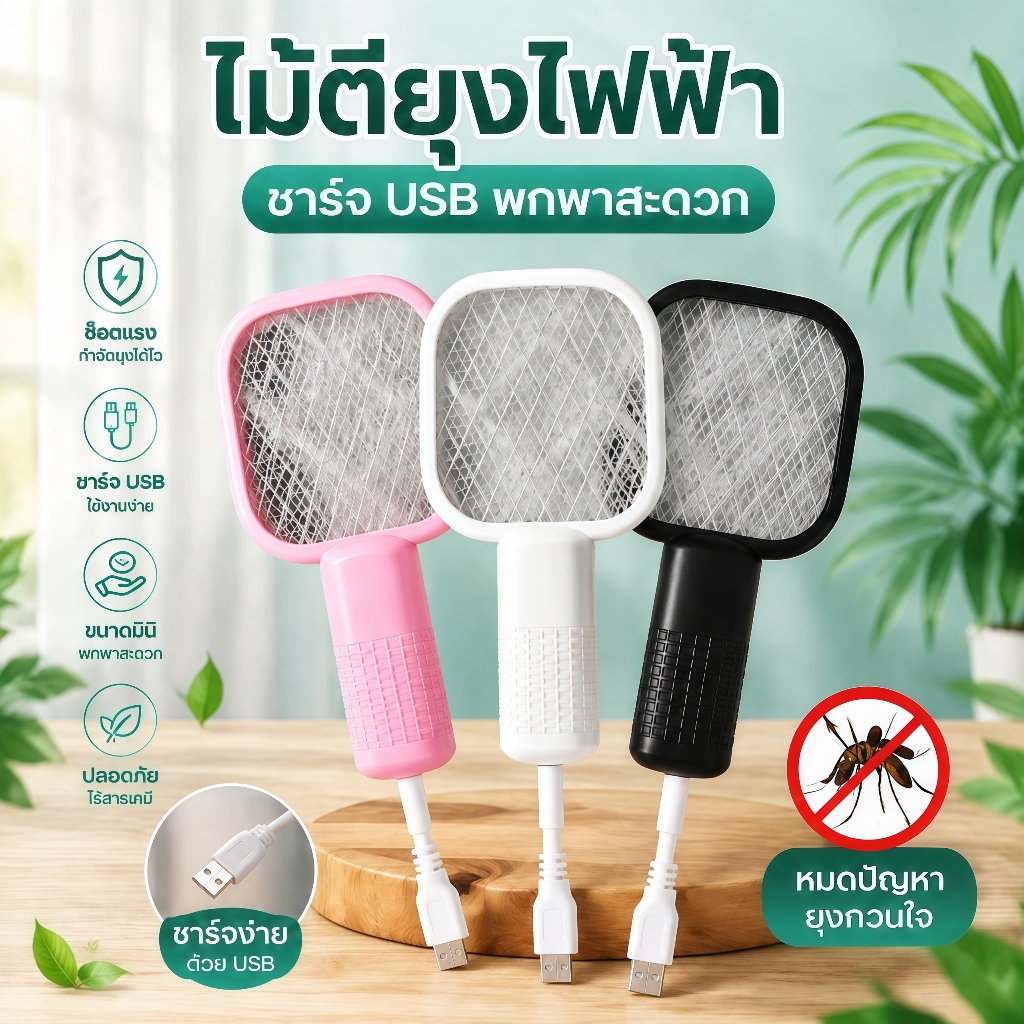 ไม้ตียุงไฟฟ้าขนาดเล็ก, ปลั๊ก ยูเอสบี ในตัว, กะทัดรัดและทรงพลัง, แบบพกพา, เครื่องดักแมลง Fly & Insect
