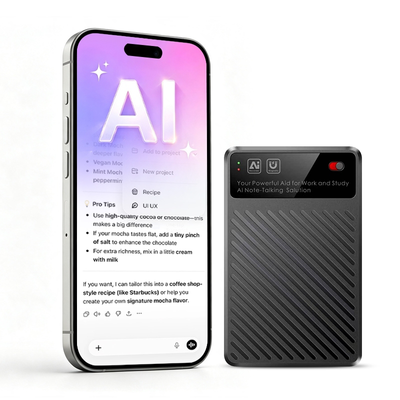 เครื่องบันทึกเสียงอัจฉริยะ AI รุ่นB01 รองรับสร้างไฟล์ PPT ถอดความเสียงฟรีด้วยโมเดลทั่วไป หน่วยความจำ 64GB ตัดเสียงรบกวน เหมาะสำหรับการประชุม ชั้นเรียน และสัมภาษณ์