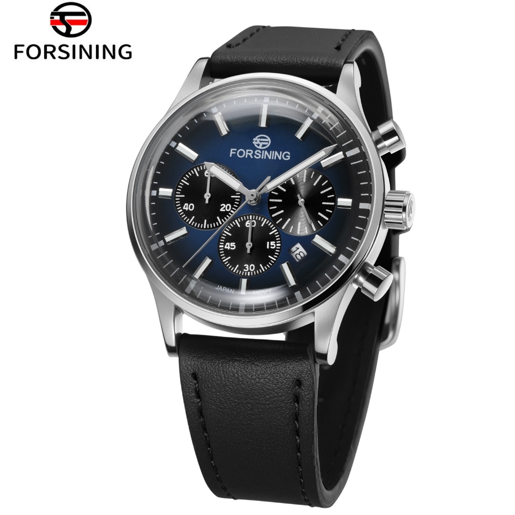 Forsining Brand Fashion Business Luxury Leather Strap Automatic Mechanical Mens Watch