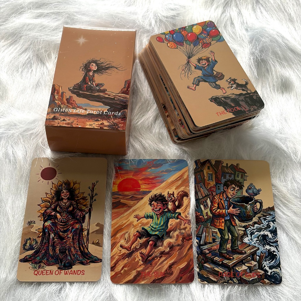 Glitch Life Tarot 78PCS 70*120 มม.ไพ่ทาโรต์ PDF คู่มือปัญญาและอารมณ์ขันไพ่ทาโรต์โรแมนติกเหมาะสําหรับผู้เริ่มต้นและมืออาชีพแต่ละภาพประกอบConveys Clear Meaning