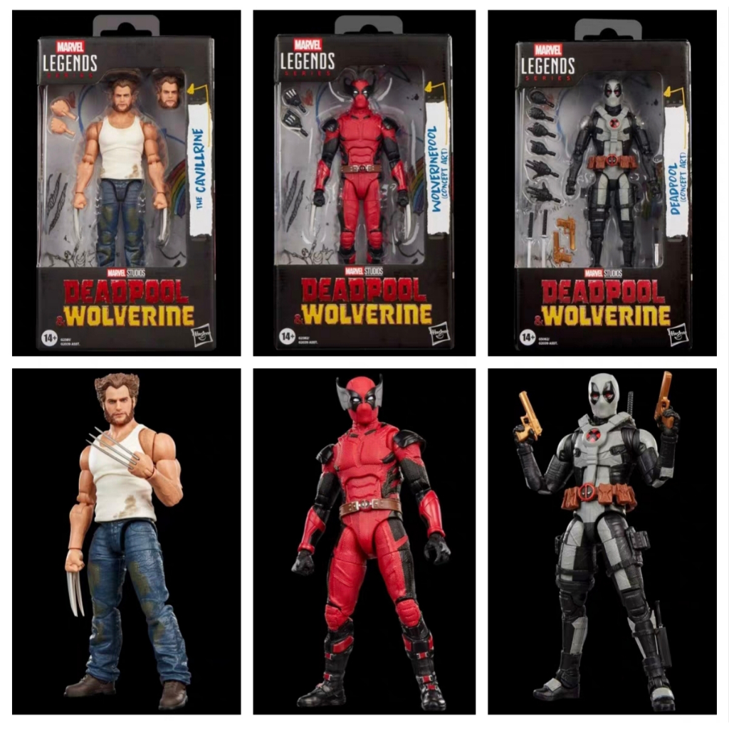 Hasbro Marvel Legends Deadpool & Wolverine The Cavillrine, Deadpool, Deadpool Concept Art Action Figures Bundle