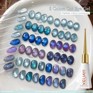 XEIJAYI 10ml-Super Bright Blue Cat Eye Gel ยาทาเล็บ, เหมาะสําหรับเล็บบ้าน diy
