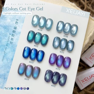 XEIJAYI 10ml-Super Bright Blue Cat Eye Gel ยาทาเล็บ, เหมาะสําหรับเล็บบ้าน diy