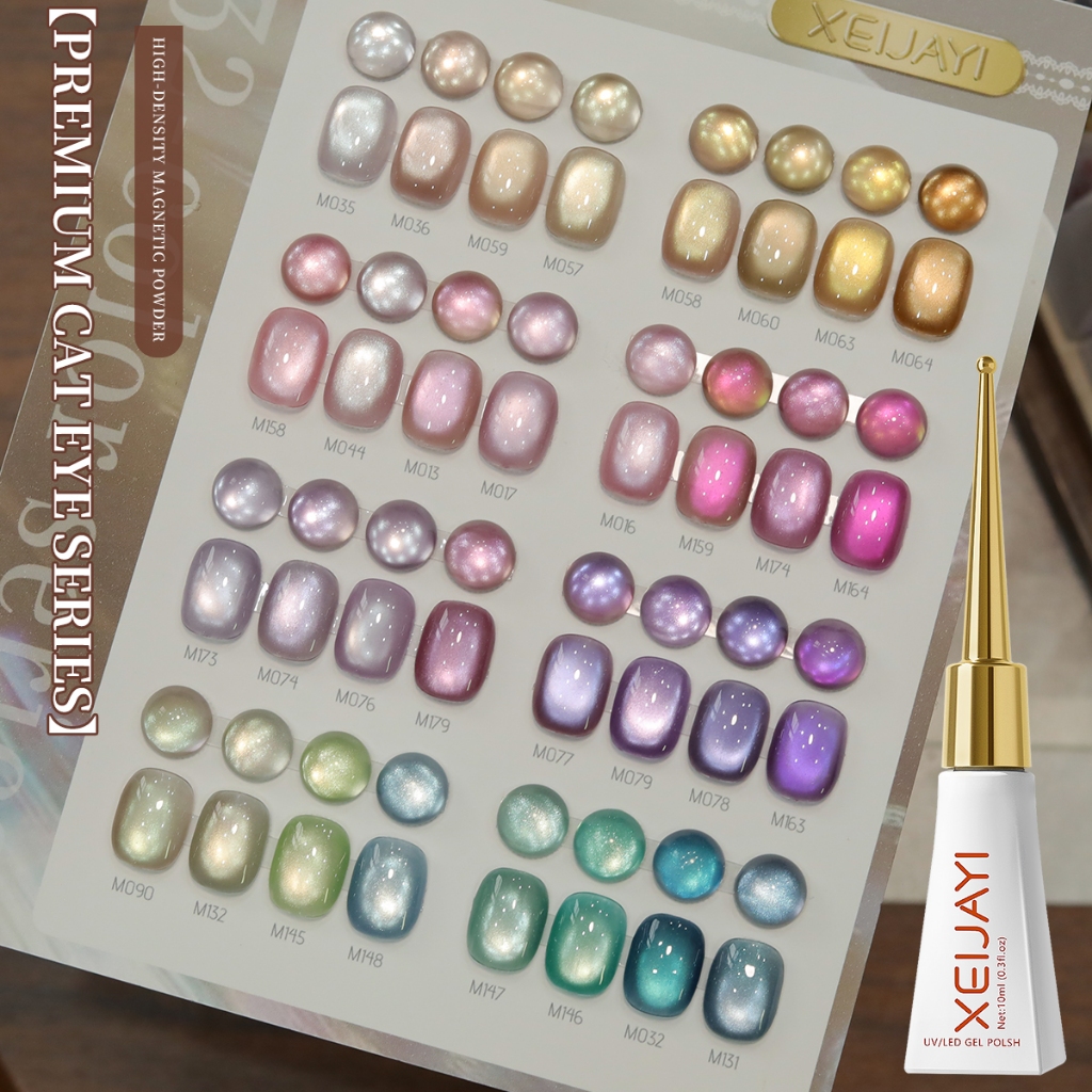 XEIJAYI-สไตล์ใหม่ Macaron สี 32 สี Cat Eye Gel เล็บเจล, Long-Lasting Shiny Gloss, Salon Quality