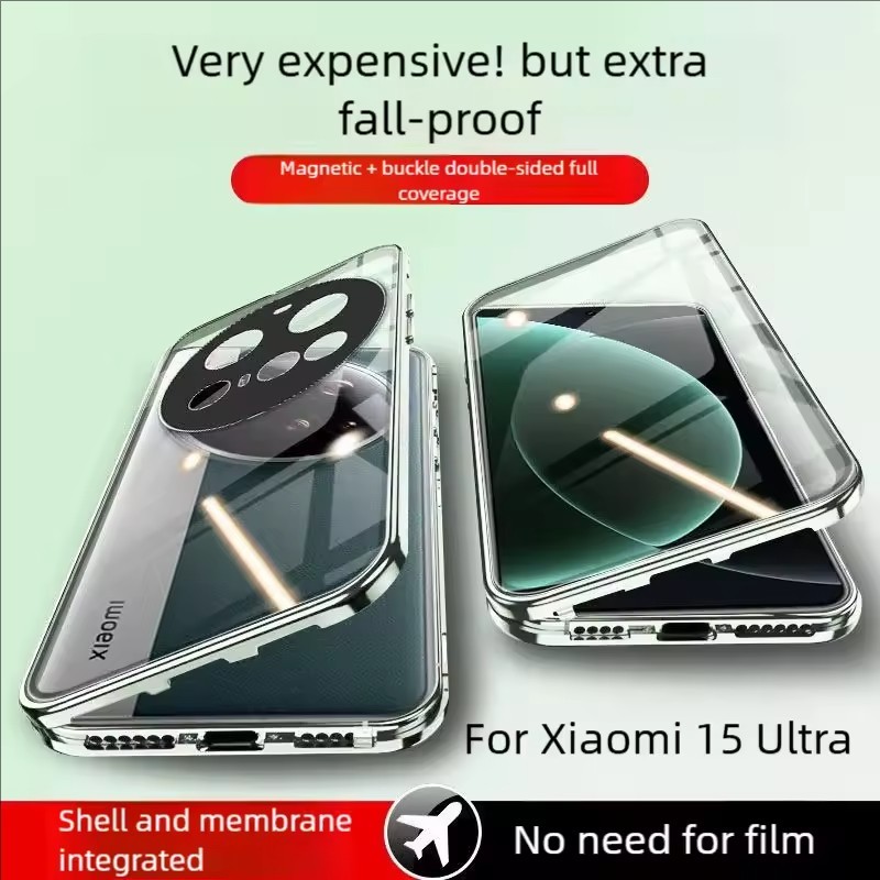 ULTRA PRO 360°แม่เหล็กโลหะป้องกันเต็มรูปแบบกระจกสองด้านเคสโทรศัพท์สําหรับ เสี่ยวหมี่ 15 14 พิเศษ มือ