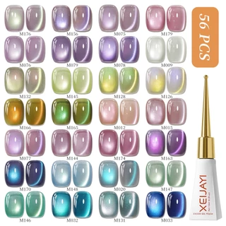 XEIJAYI 10ml-สไตล์ใหม่ 56 สีCat Eye Gelยาทาเล็บ,Nudeแชมเปญสีชมพูสีม่วงสีฟ้าหลายสีตัวเลือก,เหมาะสําหรับเล็บDIY