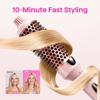 Wavytalk Thermal Brushes แปรงวงกลมร้อน 1.5 นิ้ว | เทคโนโลยีไอออนลบ[การตั้งค่าความร้อน 5 ระดับ] เครื่องม้วนผมแปรงร้อนแรงดันสากล