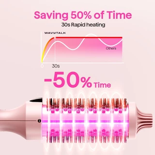 Wavytalk Thermal Brushes แปรงวงกลมร้อน 1.5 นิ้ว | เทคโนโลยีไอออนลบ[การตั้งค่าความร้อน 5 ระดับ] เครื่องม้วนผมแปรงร้อนแรงดันสากล