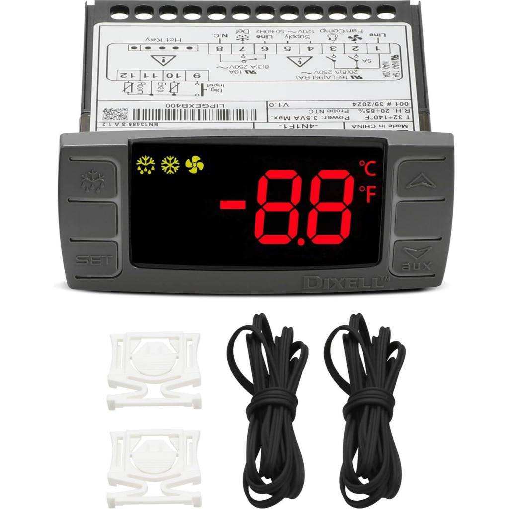 Dixell XR06CX-4N1F1 เครื่องควบคุมอุณหภูมิ, Fit สําหรับตู้เย็นเชิงพาณิชย์ 120V 50-60hz/ตู้แช่แข็งเปลี