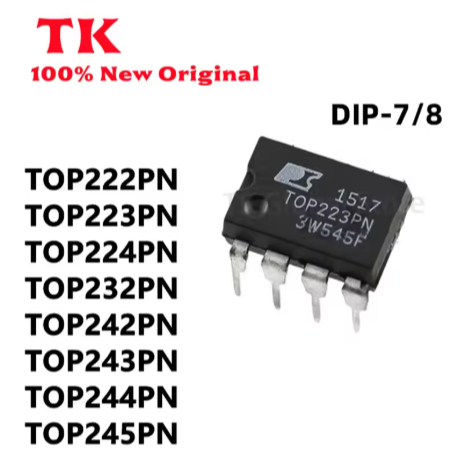 5PCS TOP222PN TOP223PN TOP224PN TOP232PN TOP242PN TOP243PN TOP244PN TOP245PN DIP-7 DIP-8 ในสต็อกคุณภ