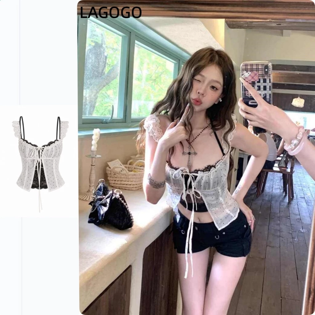 เสื้อชั้นในสตรีลูกไม้สีดําผู้หญิงฤดูร้อนเลเยอร์ลูกไม้ขึ้นลายจุดชุดสองชิ้น