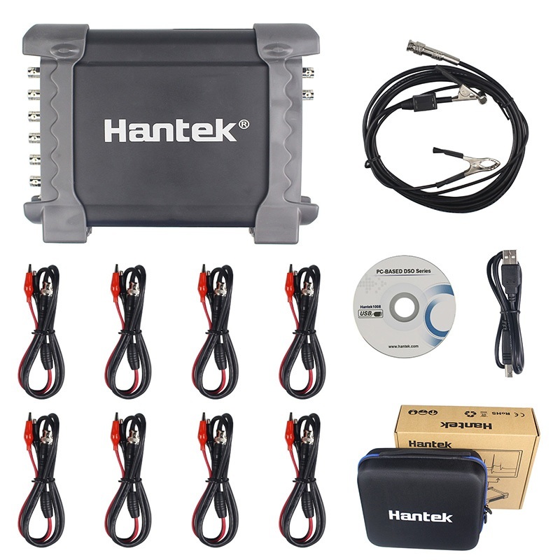Hantek 1008C แบบพกพา USB PC Digital storage oscilloscope 8 ช่องโปรแกรมเครื่องกําเนิดไฟฟ้ายานยนต์มัลต