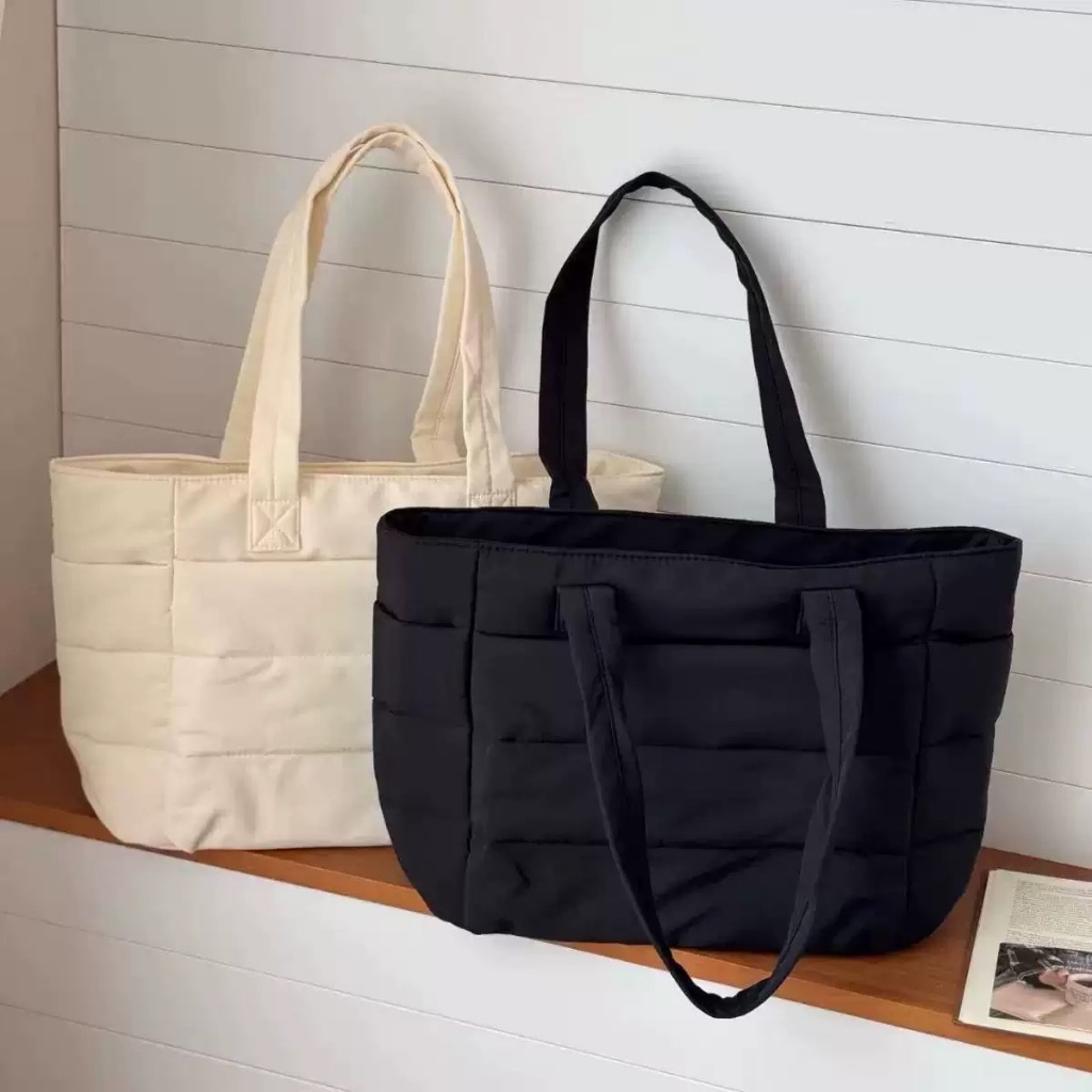 Puffer Tote Bag สําหรับผู้หญิงขนาดใหญ่ Capactity กระเป๋าสะพายกันน้ํากระเป๋าเดินทางหลายช่องกระเป๋าแม่