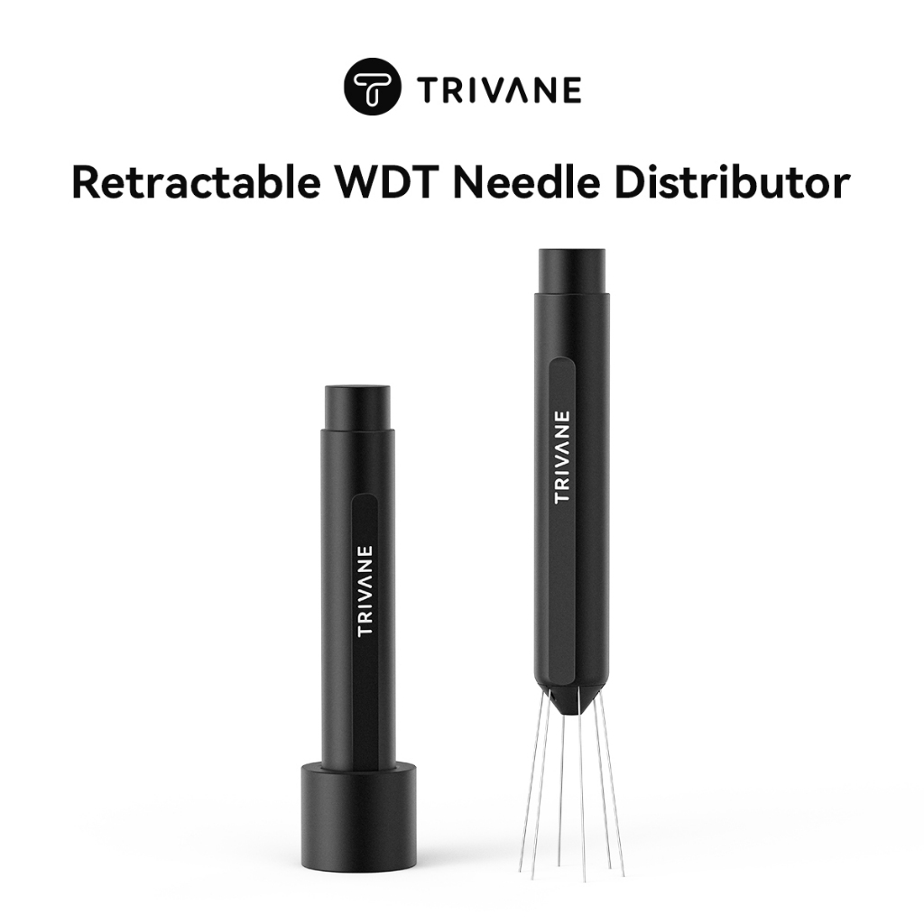 TRIVANE เข็มเกลี่ยผงกาแฟแบบกด WDT Tool 6 เข็ม สแตนเลส 304 เก็บเข็มได้ สำหรับ Espresso