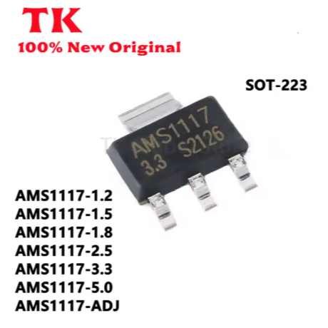 10CPS AMS1117-1.2V AMS1117-1.5V AMS1117-1.8V AMS1117-2.5V AMS1117-3.3V AMS1117-5V AMS1117-ADJ คุณภาพ