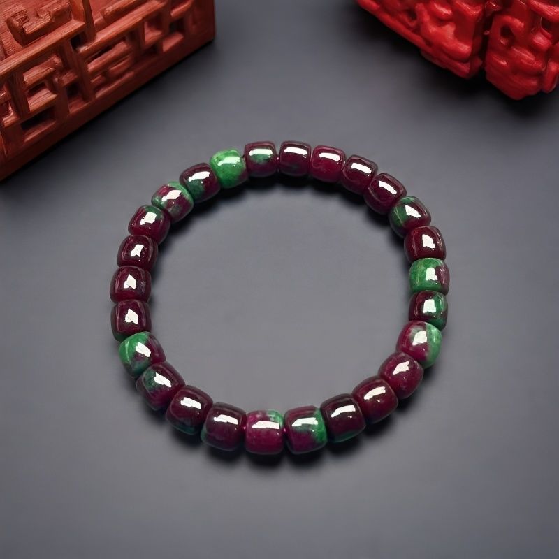 K713 เครื่องประดับสร้อยข้อมือแฟชั่น 7 * 8 มม.สร้อยข้อมือ Chalcedony ควอตซ์หินอาเกตสร้อยข้อมือคริสตัล