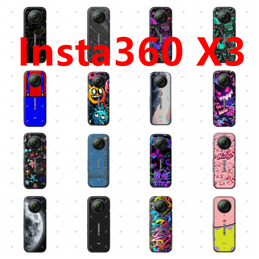 สติกเกอร์ผิว 28 สีเข้ากันได้กับ อินสตาแกรม360 X3 กล้องกีฬาไวนิลรูปลอกชุดเต็มห่อฟิล์มป้องกัน