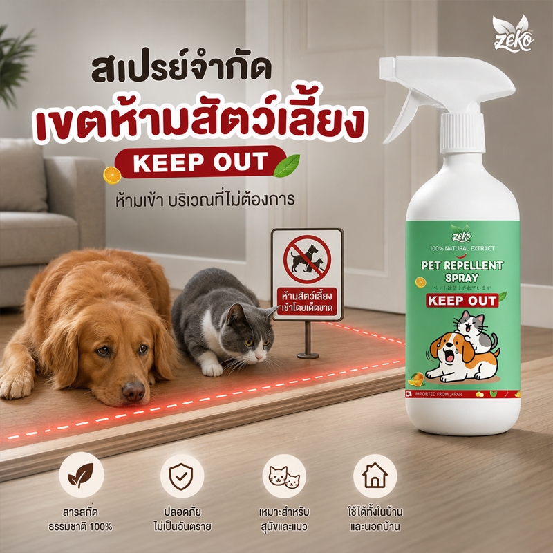 สเปรย์ไล่แมว ไล่แมว ไล่หมา ปลอดภัยไม่ทำร้ายสัตว์ ป้องกันแมวทำลายบ้าน สเปรย์ไล่หมา กันแมวฉี่ กันแมว ใช้กับโซฟา ม่าน พรม และต้นไม้