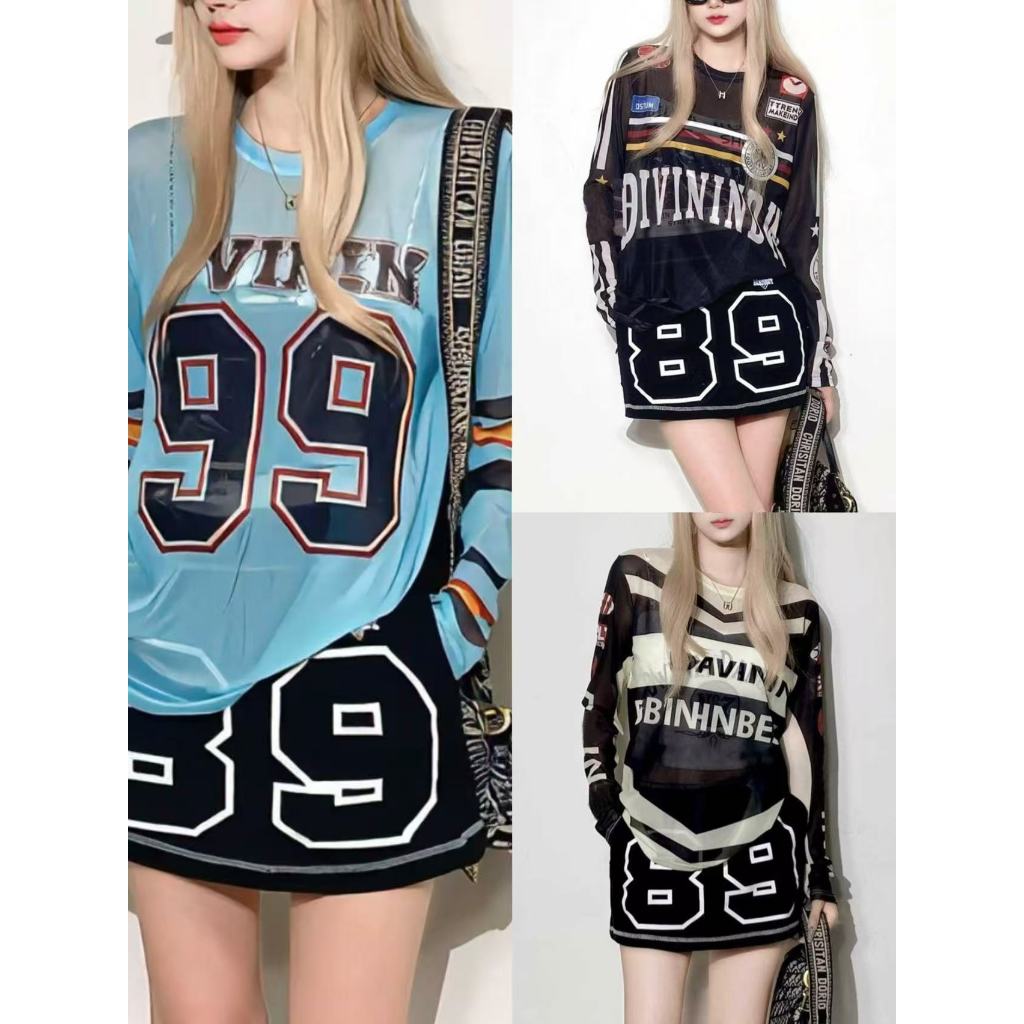 โปร่งใสเล็กน้อยแฟชั่นแขนยาวเสื้อยืดผู้หญิงฤดูร้อนตาข่ายแสงครีมกันแดดเสื้อหลวมด้านบน ถนน สวมใส่ 2026 สไตล์ใหม่