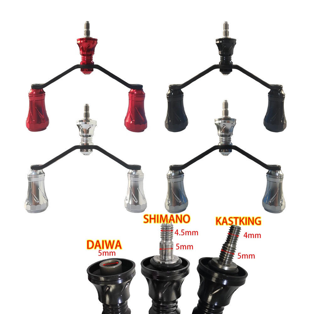 รอกตกปลา ด้ามจับคู่คาร์บอนไฟเบอร์พร้อมแป้นโลหะสําหรับรอกหมุน DAIWA/SHIMANO/KASTKING ด้ามจับแบบสกรู