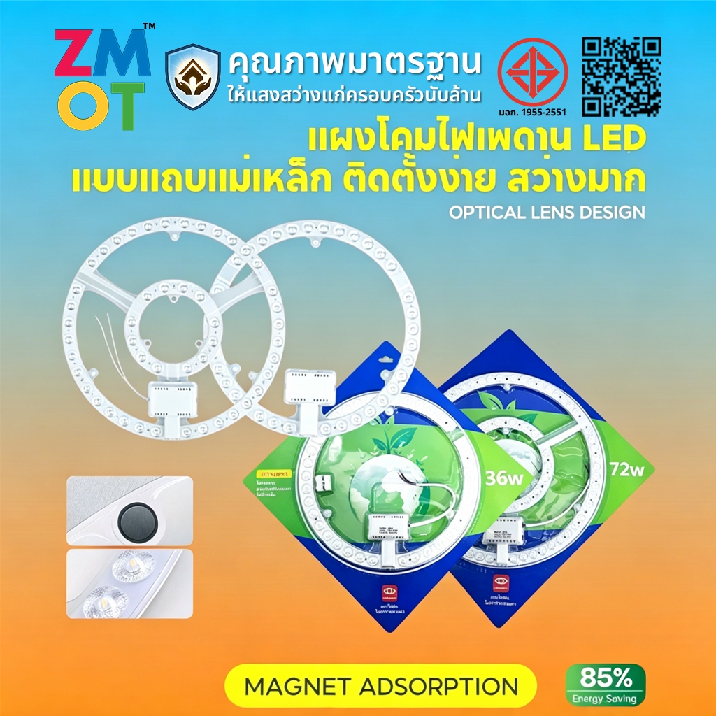 แผงไฟเพดานled 18w/24w/36w/48w/72w/48w3/72w3แสง สินค้าพร้อมส่ง LED ไฟ led เพดาน