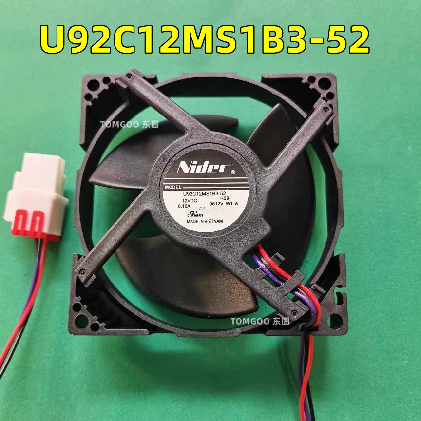 1PC ยี่ห้อใหม่ตู้เย็นเครื่องทําความเย็นพัดลมระบายความร้อน Nidec U92C12MS1B3-52 12V 0.16A 9 ซม.