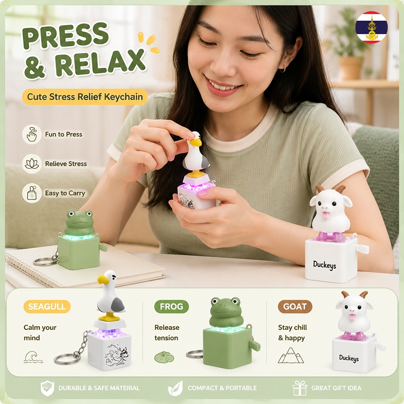 ท้องถิ่น Seagull /Frog /Goat Mine พวงกุญแจ, คีย์บอร์ด USB Clicky LED Sound Fidget ปุ่ม, ตัวคลิกคีย์บอร์ดนกสนุกเพื่อบรรเทาความเครียด