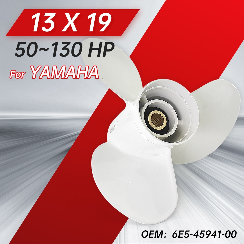 13x19-K เรือนอกใบพัดสําหรับ Yamaha 50-130HP เครื่องยนต์, 15 ฟัน Spline 3 ใบมีดขวามือเลี้ยวอลูมิเนียม
