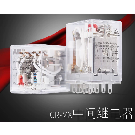 ABB รีเลย์ระดับกลาง CR-MX Series Plug-In รีเลย์ระดับกลาง CR-MX0242L แนะนํา CR-MX0244L CR-MX230AC2L C