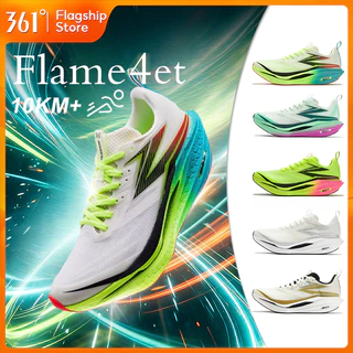 【361 Degrees】Flame 4 ET | รองเท้าวิ่งแผ่นคาร์บอนไฟเบอร์ สำหรับผู้ชายและผู้หญิง - รองเท้ากีฬาสำหรับมืออาชีพและรองเท้าฝึกซ้อมความเร็ว 672612223