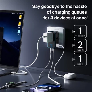 MOJUE C706 หัวแปลงปลั๊กต่างประเทศ 45W Travel Adapter มาพร้อม ช่อง USB-C และ USB-Aหัวแปลงปลั๊กต่างประเทศ 200 ประเทศ