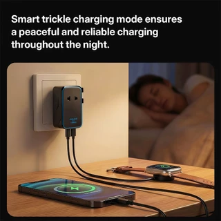 MOJUE C706 หัวแปลงปลั๊กต่างประเทศ 45W Travel Adapter มาพร้อม ช่อง USB-C และ USB-Aหัวแปลงปลั๊กต่างประเทศ 200 ประเทศ
