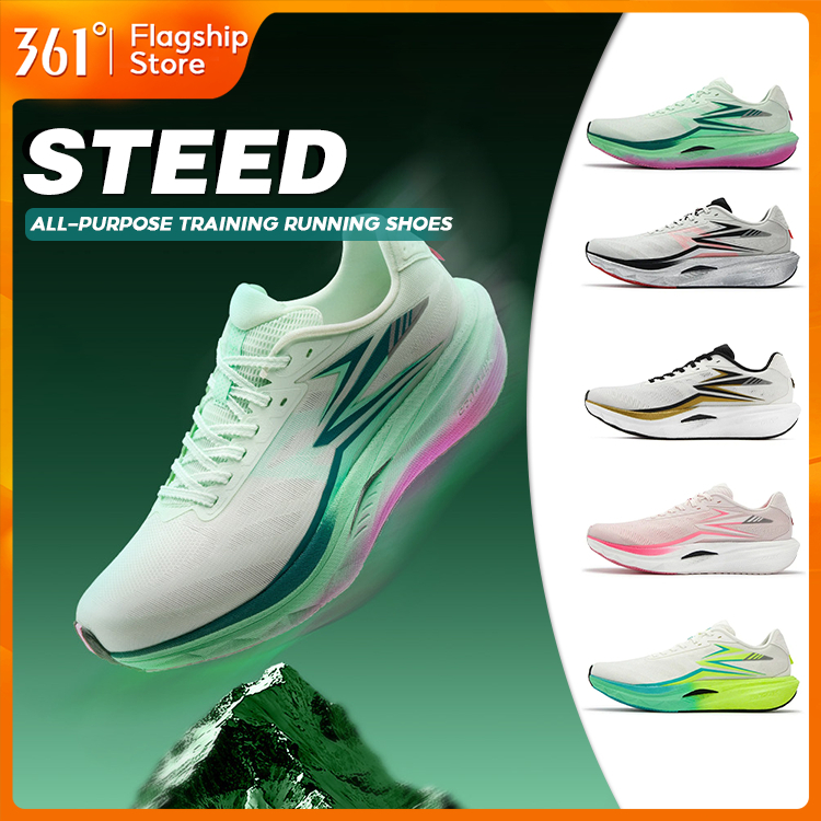 【361 Degrees】Steed | All-around Sports Training King ดีไซน์ขึ้นรูปชิ้นเดียว + พื้นยางเต็มความยาว - รองเท้าวิ่งฝึกซ้อมแข่ง 672612203