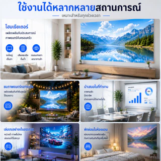 โปรเจ็กเตอร์อัจฉริยะ Android 14.0 ความละเอียด 4K รองรับ WiFi และ Bluetooth ระบบแก้ไขภาพบิดเบี้ยวอัตโนมัติ ดีไซน์แบบมัลติอินเตอร์เฟส ใช้งานร่วมกับโทรศัพท์มือถือ/ทีวีสติ๊ก/พีซี/PS4 ได้