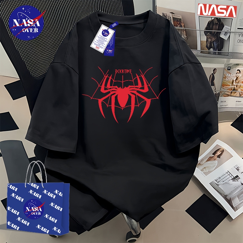 【จัดส่งจากกรุงเทพฯ】🔥NASA ฤดูร้อน ยูนิเซ็กส์ แขนสั้น มินิมอล ลายแมงมุมนามธรรม เทรนด์ ทรงหลวม คอกลม เสื้อคอตตอน YG405