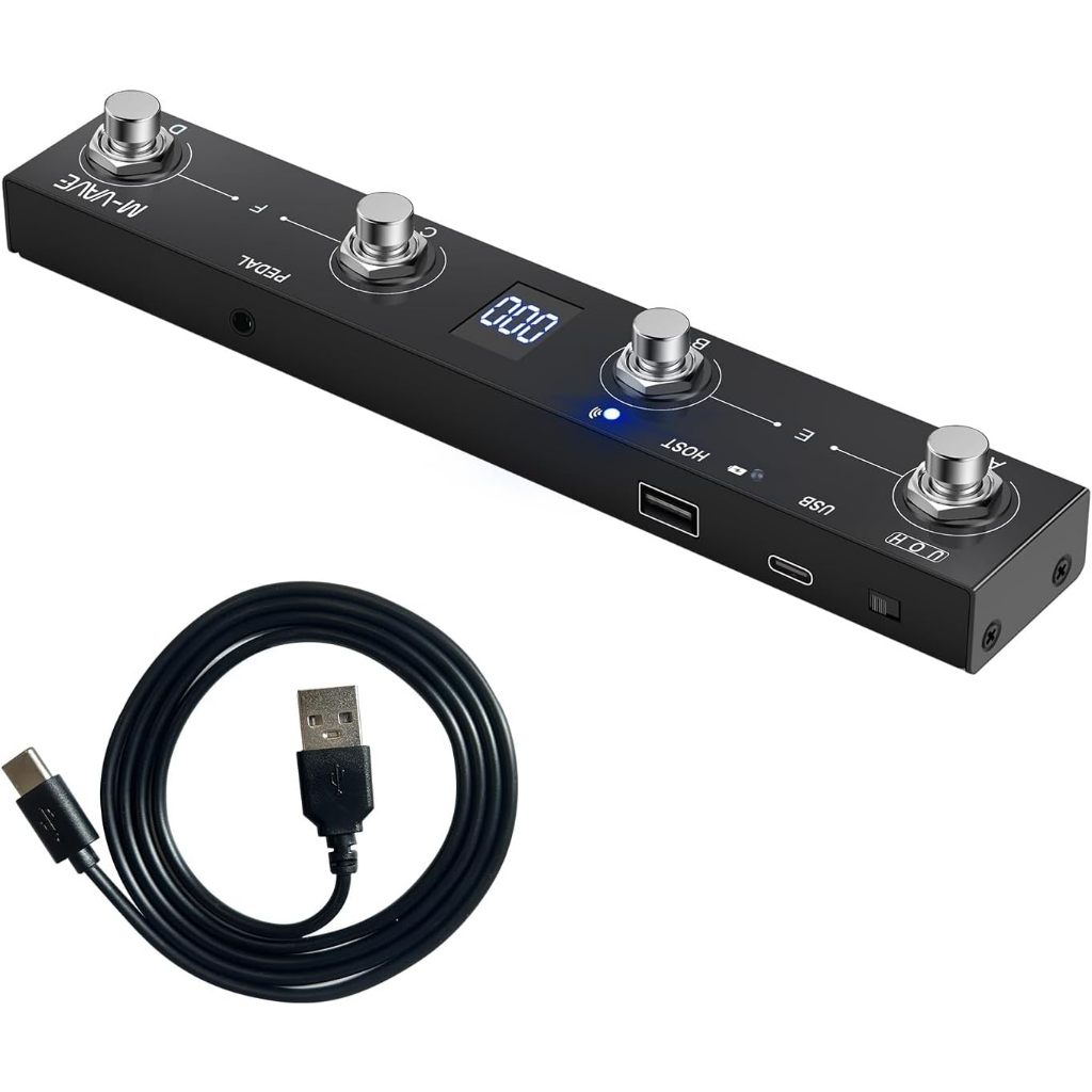 M-VAVE Chocolate Plus คอนโทรลเลอร์ MlDl ตั้งโปรแกรมได้ 4 ปุ่ม Footswitchรองรับ USB MIDI