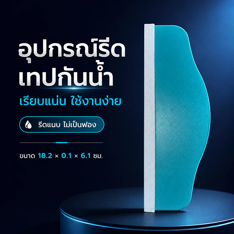 อุปกรณ์รีดเทปกันน้ำ ตัวช่วยรีดเทปกาว กันฟองอากาศ รีดเรียบ ใช้งานง่าย สำหรับเทปกันรั่ว งานซีลรอยต่อ ขนาด 18.2×0.1×6.1 ซม.
