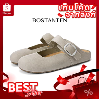 BOSTANTEN รองเท้าแตะบอร์เคนผู้หญิง พื้นนุ่มพุดดิ้ง ใส่สบาย ระบายอากาศ หัวปิด กันลื่น ทนทาน สไตล์มินิมอล Boston