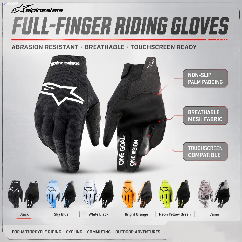 ถุงมือเรดาร์ Alpinestars วิบาก ถุงมือขี่ปีนเขาออฟโรด ATV QUAD MTB-2025