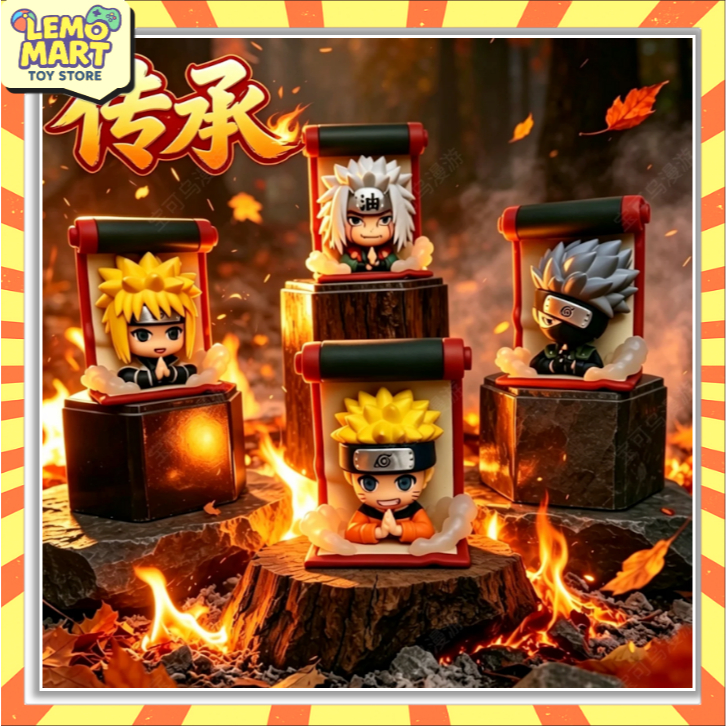 ของแท้ Naruto Secret Scroll ตู้เย็นแม่เหล็ก Mini Bean กล่องตาบอดรูป Uchiha Sakura Haruno