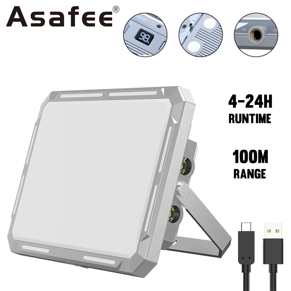 ASAFEE KXK-686 โคมไฟตั้งแคมป์แบบชาร์จไฟได้สว่างเป็นพิเศษ XPE ไฟ LED ทํางาน IP44 โคมไฟติดผนังกันน้ําก