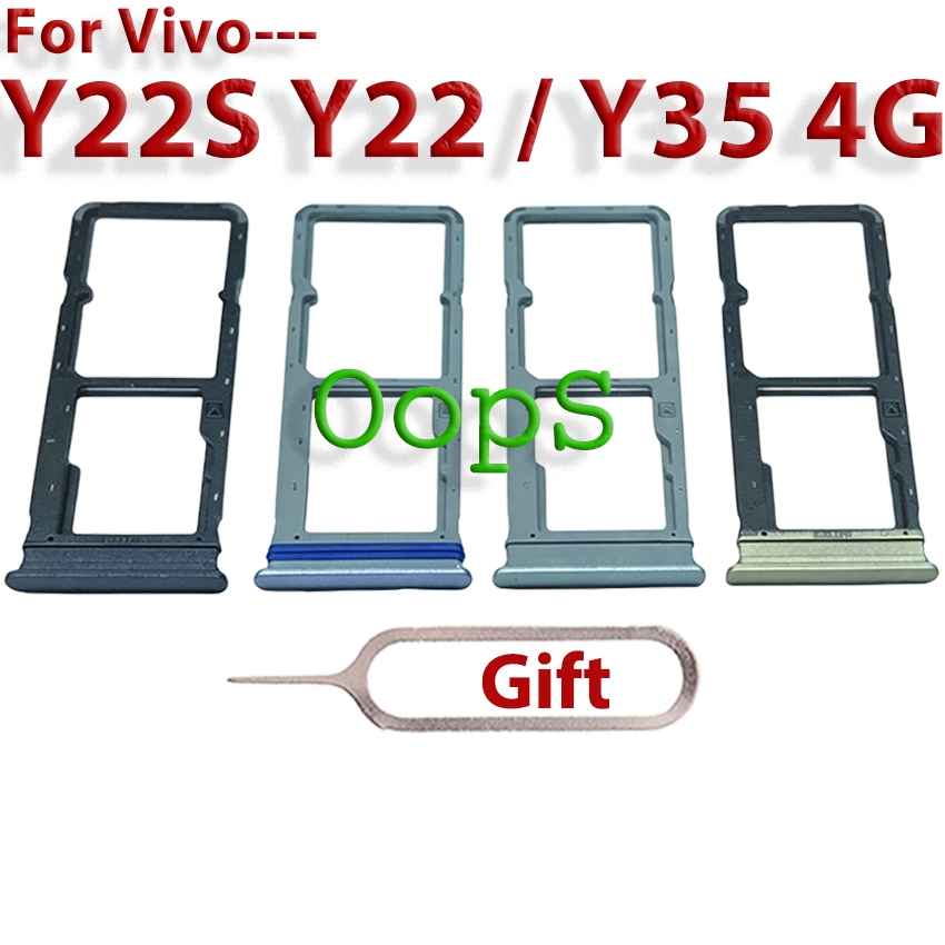สําหรับ VIVO Y22S Y22 Y35 4G ซิมการ์ดถาดซิมการ์ดช่องใส่การ์ดผู้ถือ Reader SD Slot อะแดปเตอร์เปลี่ยน 