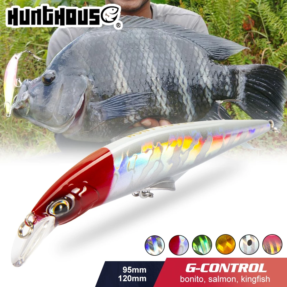 Hunthouse G-contorl Minnow Sinking Fishing Lure น้ําเค็มขนาดเล็กเหยื่อ 95/120 มม.28/41g ประดิษฐ์ Mini Swimbait Leurre Pescar