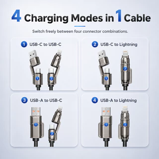 MOJUE C714 สายชาร์จ Type C to Type C 4 in 1 120W 27W USB สาย ชาร์จเร็ว โน๊ตบุ๊ค Fast Charge